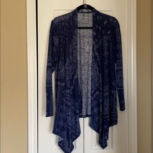 Lane Bryant Blue Paisley Cover Cardigan
